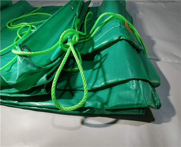 PE雙果綠塑編篷布及其成品細節展示